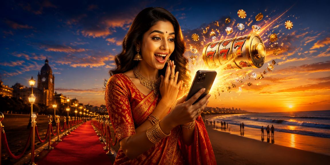 Woman enjoying casino-style games near Chennai Marina Beach