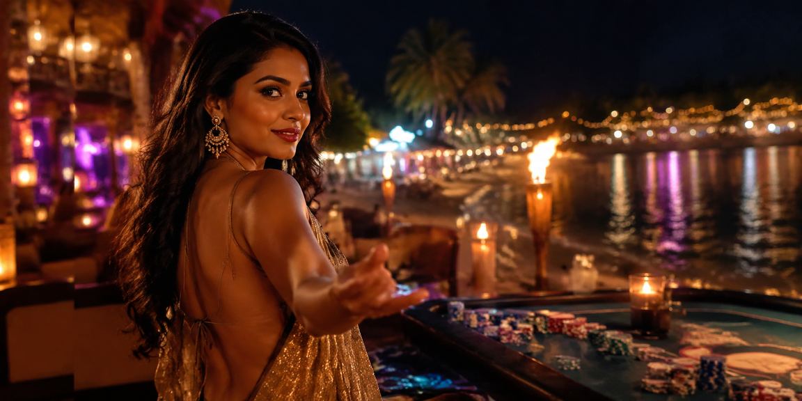 Vibrant casino entertainment at the beach in India