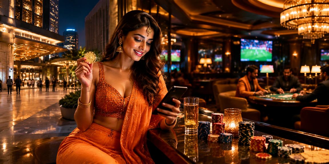 Mobile user playing live casino games in India